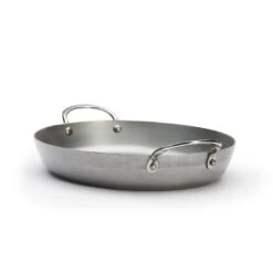 De Buyer MINERAL B Carbon Steel Oval Roasting Pan