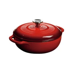 Lodge 3 Quart Enameled Dutch Oven, Red