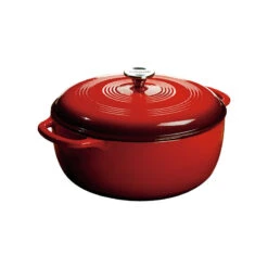 Lodge 7.5 Quart Enameled Dutch Oven, Red